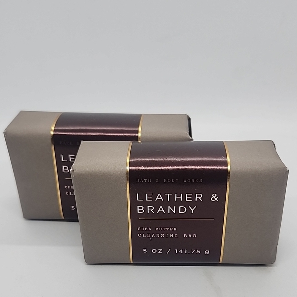 Bath & Body Works Leather & Brandy Cleansing Bar 2 each 5 oz Bars New - Picture 1 of 2
